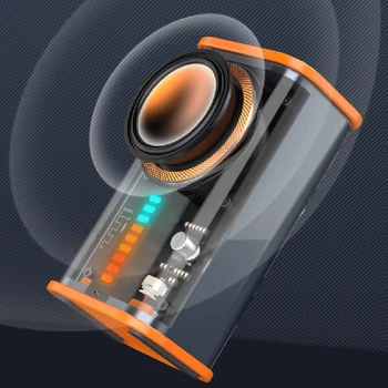 Brezžični Pregleden Mecha Jeklena Topovi Namizje Bluetooth Zvočnik Polje 3D Prostorski Zvok TWS Serije Prenosni Mini Zvočnik