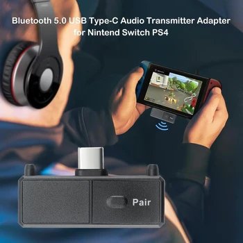 Tip-C Audio Bluetooth V5.0 Oddajnik A2DP SBC Nizke Latence Z Mic Za Nintendo Stikalo PS4 TV PC USB Tip-C Brezžični Adapter