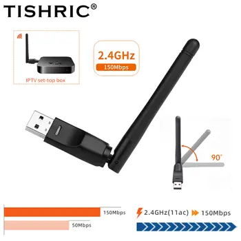 TISHRIC USB WiFi Brezžično Omrežno Kartico USB 2.0, Wi-fi Adapter 150Mbps Wi Fi Dongle 802.11 b/g/n WLAN Adapter Antena Za TPTV STB