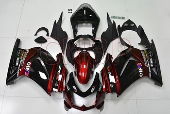 Abs Oklep Ninja 250R 2008 - 2014 Rdeča Črna Oklep Kompleti EX 250 2010 Oklep Kompleti Ninja 250R 2009 ni barve