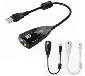 100pc Sibirije Antimagnetic Zunanji USB zvočna Kartica 7.1 Adapter 5HV2 3D Audio Slušalke Mikrofon 3,5 mm Za Laptop PC Strokovno