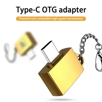 Priročno OTG Pretvornik Electroplated Prenosne-C, da USB2.0 OTG Pretvornik z Keychain Lahki OTG za Telefon
