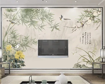beibehang po Meri sodobnega ročno poslikano cvet ptica pokrajina pokrajina TV sliko za ozadje barvanje sten papirjev doma dekor