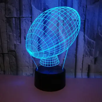 3D Rugby LED Nočna Lučka Dejanje Slika 7 se Spremeni barva Dotik Optične Iluzije, namizne Svetilke Doma Dekoracijo Darilo Dropshipping