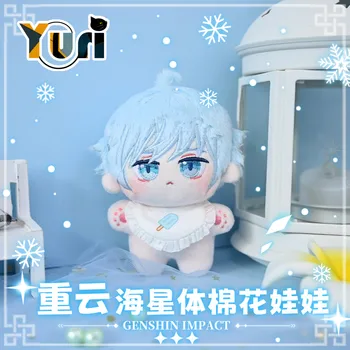 Novo Igro Genshin Vpliv Chongyun 10 cm Plišastih Lutka Telo Mini Igrača Anime Srčkan Cosplay C MT