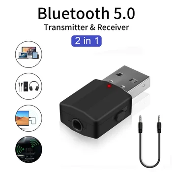 USB Bluetooth 5.0 Oddajnik Sprejemnik Mini Stereo Bluetooth, AUX, USB, 3.5 mm Jack Za TV PC Komplet Wireless Audio Adapter