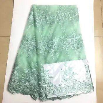 5 Metrov zelena Afriške Čipke Tkanine 2023 Visoke Kakovosti Vezen 3D Nigerijski Francija Til Tkanine, Čipke Obleko Ženske Poroko Šivanje