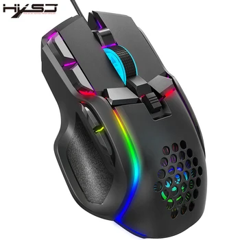 HXSJ S700 10 Tipke Žično Gaming Miška Makro Programiranje Ergonomska Miši s 6 Nastavljiv DPI RGB Svetlobe Učinek