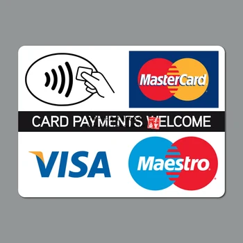 Brezkontaktne Kartice Plačila Nalepke Kreditne Kartice Taxi Trgovina Mastercard Visa Avto