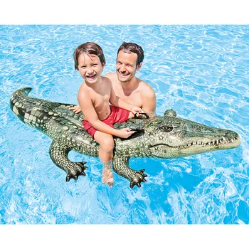 Strah Simulacije Krokodil Plitvo Vodo Igranje Bazen Otroci Plavajo Mat Bazen Napihljiva Postelja Zastrašujoče Živali Splav Igrače