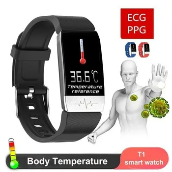 T1S Smart Band Watch EKG Srčnega utripa, Krvnega Tlaka, Spremljanje Vremenske Napovedi Pitne Spomnite Smartwatch S Temperaturo Ukrep