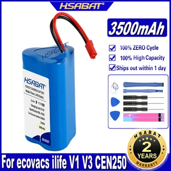 HSABAT V1 V3 X3 3500mAh Baterija za ecovacs ilife V1 V3 X3 V3 V5 X5 V5S CW310 CEN250 Robot sesalnik Baterije