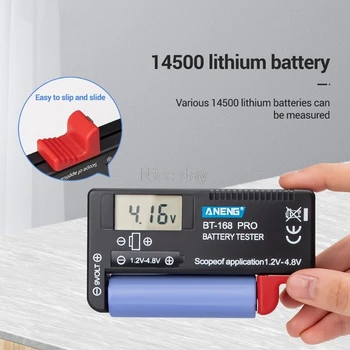 BT-168 PRO Digital Kapaciteta Baterije Tester za 18650 14500 Lithum 9V 3,7 V 1,5 V AA AAA Celic C D Tester Baterij M05 20 Dropship
