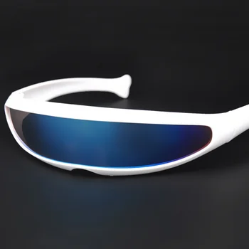Futuristični Ozko Cyclops Vizir sončna Očala Laserska Očala UV400 Osebnost Zrcalni Objektiv Kostum Očala Očala Moških Očala
