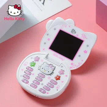 Hello Kitty Luštna Punca Darilo Mini Mobilnih Telefonov Flip Risanka Dual Sim mobilni telefon, Predvajalnik Odklenjena Bluetooth Compact položaj