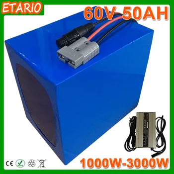 60V Litij-ionska Baterija 60V 40AH Litij-ionska Ebike Baterije 60V 3000W 2000W 1000W Baterije 60V 50Ah Skuter je Baterija S Polnilnikom