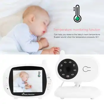 3.5 v TFT Baby Digitalni Noč Senzor Temperature Ogled z Mehko Glasbo 100‑240V