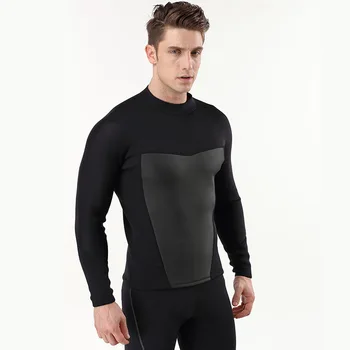 Vse Črno 3 MM mokra Obleka za Moške Ločeno Dolg Rokav Zgosti Toplo Potapljanje Zgornji Plašč Surf Snorkeling Meduze Plašč