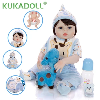 KUKADOLL Moda 19 Palčni Prerojeni Dojenčki Fant Lutka Vse Silikonski Vinil 48 CM Newborn Baby Doll Igrača Za Otroke, ki je Dan Rojstni dan Darila