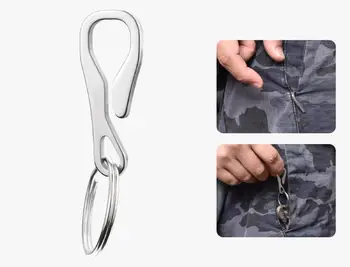 EOS Taktično Keychain visi sponke na prostem z brezplačno ključ obroč iz nerjavečega jekla prenosni hlačni žep izrezka