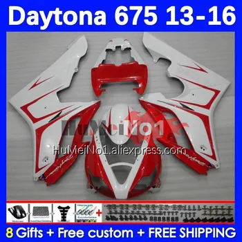 Body Kit Za Daytona 675 Daytona-675 bela rdeča 13 14 15 16 Karoserija 195No.49 Daytona675 2013 2014 2015 2016 OEM Polno Oklep