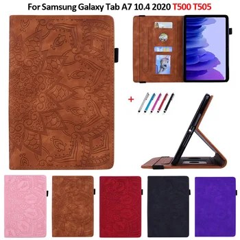 Ohišje za Samsung Galaxy Tab A7 2020 10.4 palčni Reliefni Usnjene Denarnice Tablet Funda za Galaxy Tab A7 2020 Primeru SM-T500 T505 T507