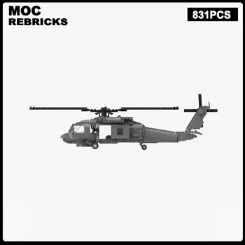 WW2 NAS Vojaške Serije Mornarice UH-60 Napad Helikopter MOC Gradnik Skupščine Model Opeke Igrače otroška Božična Darila