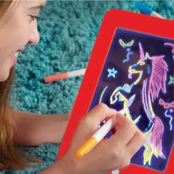 3D Risanje Plošče Doma Otroke Grafiti Odbor Puzzle Elektronski Svetlobna Risalno Desko Zgodnje Izobraževanje Slikarstvo Magic Igrače