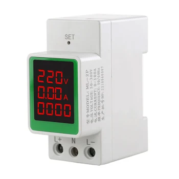 AC 160-270V 0-100A Din Rail Digitalni Voltmeter Ampermeter Napetosti tok Električne Energije kWh Meter Volt Amp Monitor AC 220V