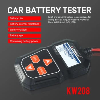 KONNWEI KW208 12V Akumulator Obremenitev Tester Poklicni Avtomobilski Alternator Analyzer Krivulje Napetost Test za Čoln/motorno kolo