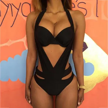 Brazilski Kopalke Plus Velikost Ena Kos Kopalke Monokini Kopalke Bikini Oblazinjeni Povoj Votlih Maillot Bain De Femme 2023 #O