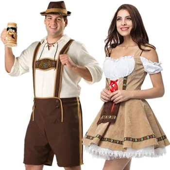 Moški Ženska Oktoberfest Kostum Tradicionalnih Nekaj Nemško Bavarsko Pivo Obleko, Cosplay Halloween Carnival Festival Stranka Oblačila