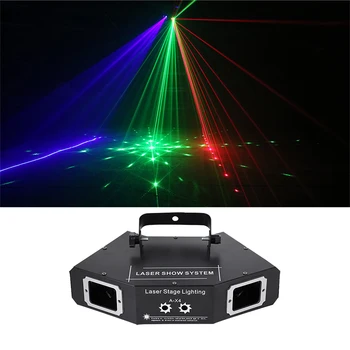 Dj Luči 4 Objektiv RGB Rdeča Zelena Modra Svetlobni Vzorec DMX 512 Lasersko Svetlobo Domov PRO DJ Kažejo, KTV Optičnega Klub Razsvetljavo