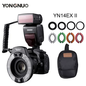 Yongnuo YN14EX II Makro LED Ring Flash Svetlobe M TTL Bliskavica s 4 Adapter Ring za Canon 5D4 1DX2 5Dsr 750D 6d2 DSLR Fotoaparat
