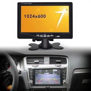 7 Palčni TFT LCD Zaslon Žični Kamere Vzvratno Kamero za Parkiranje, Sistem za Avto Ogledala Spremlja, Podpira DVD