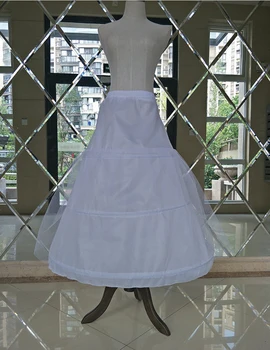 Ženske Crinoline Petticoat 3 Obroče Krilo Elastični Pas eno Plast Preja Žogo Obleke Underskirt za Poroke, Poročne obleke