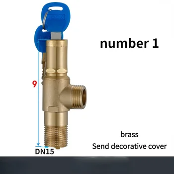 S tipko trikotnik ventil za pipo vse bronasto anti-theft zaklepanje skozi ventil pipa vstopu stikalo kotni ventil