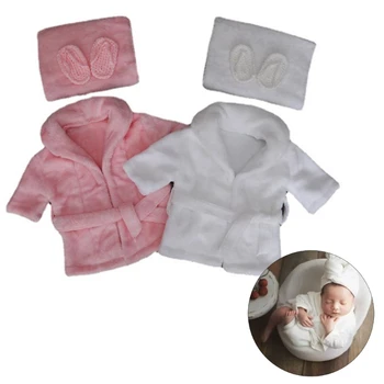 Novorojenček Fotografija Obleke, Otroški kopalni Plašči frotir Obleko Sleepwear za 0-6 Mesecev Baby