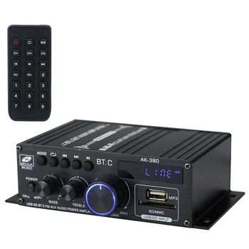 Ak380 800W 12V Moč Ojačevalnika Bluetooth Stereo Dom, Avto BAS Zvok Amp Predvajalnik Glasbe Avto Zvočniki Razred D FM, USB/SD Rezervni Deli