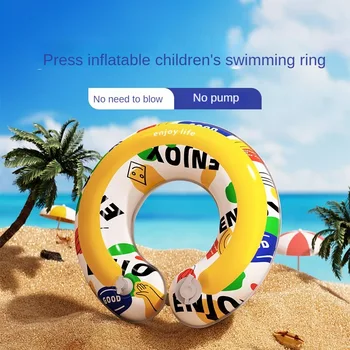 Otroški plavalni obroč risanka pritisnite napihljivi plavalni opremi odebeljeno